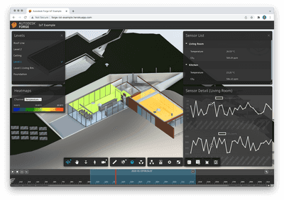 Autodesk Forge sample application visualizing IoT sensor data.